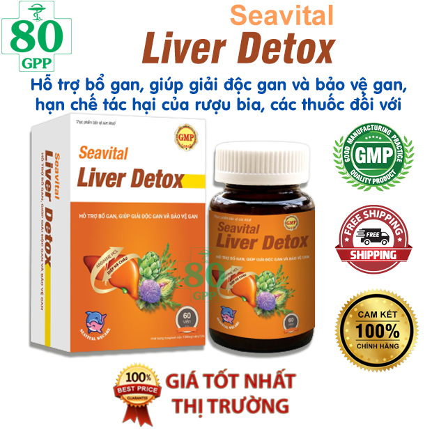SEAVITAL LIVER DETOX - Hỗ trợ giải độc gan giúp bảo vệ, tăng cường chức năng gan, hạn chế tác hại của rượu bia, thuốc lá