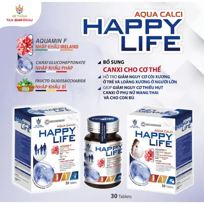 Viên uống Calci tảo biển Aqua Calci HAPPY LIFE – Canxi tảo biển Aquamin F (Ireland) + D3 K2 MK7